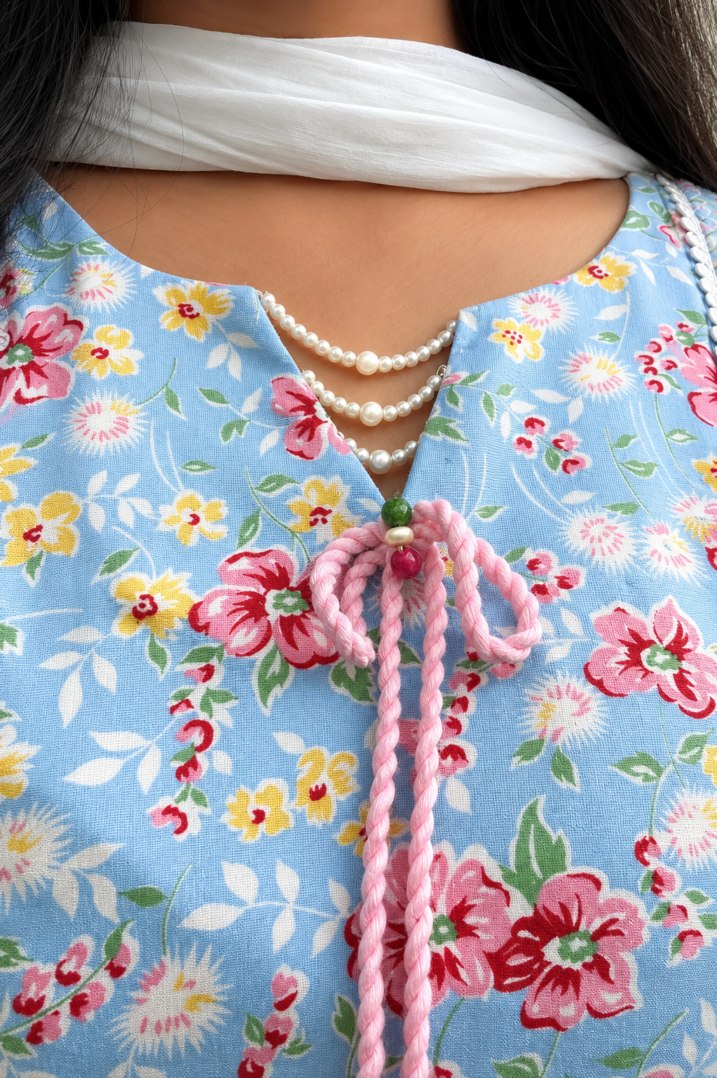 LIGHT BLUE FARSHI CORD SET