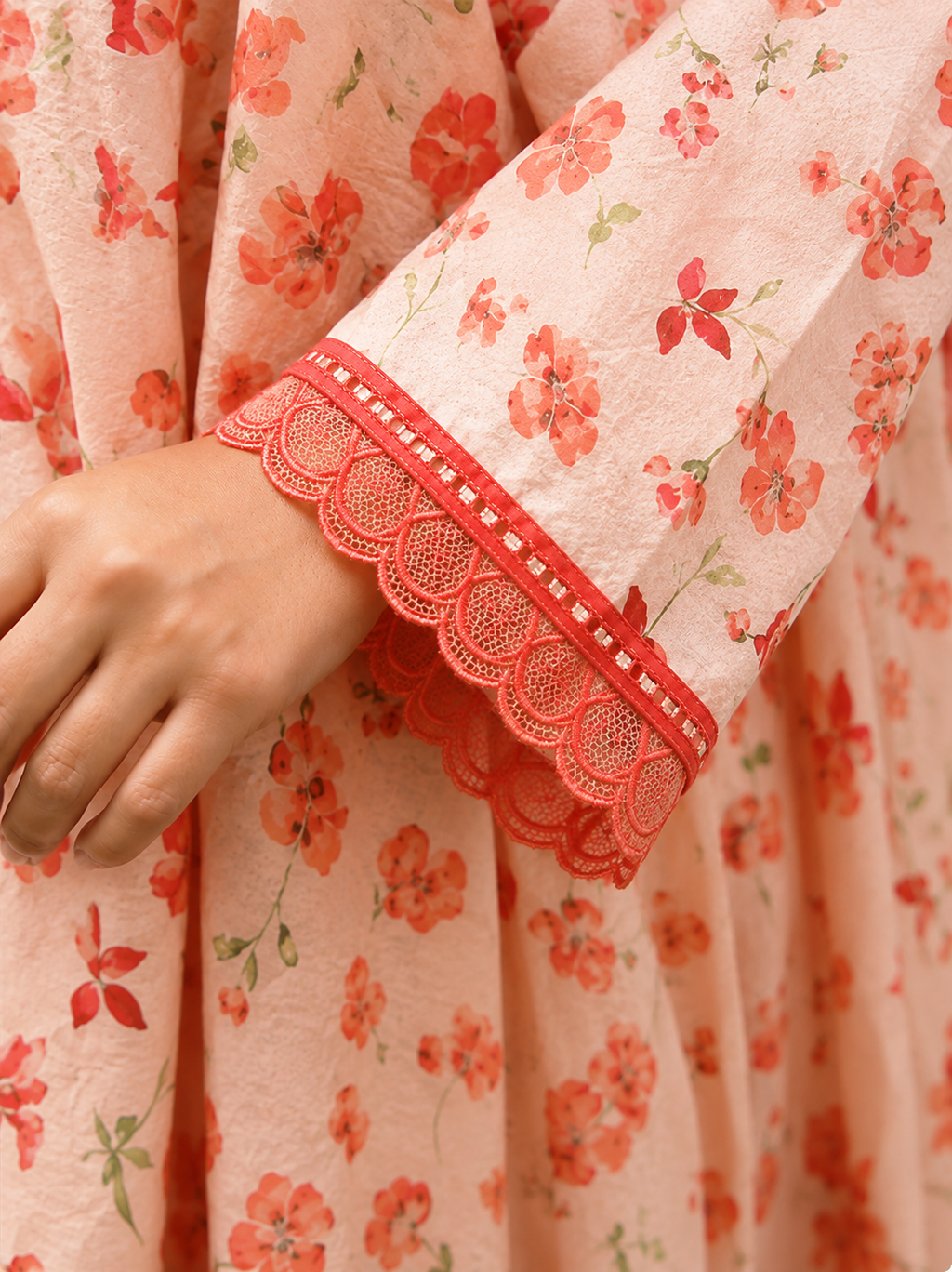 VIRAL PEACH & RUST FARSHI SET