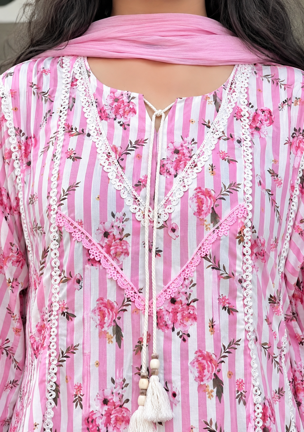 VIRAL PINK FARSHI CORD SET