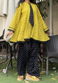 LEMON WITH BOW POLKA DOTS CORD SET