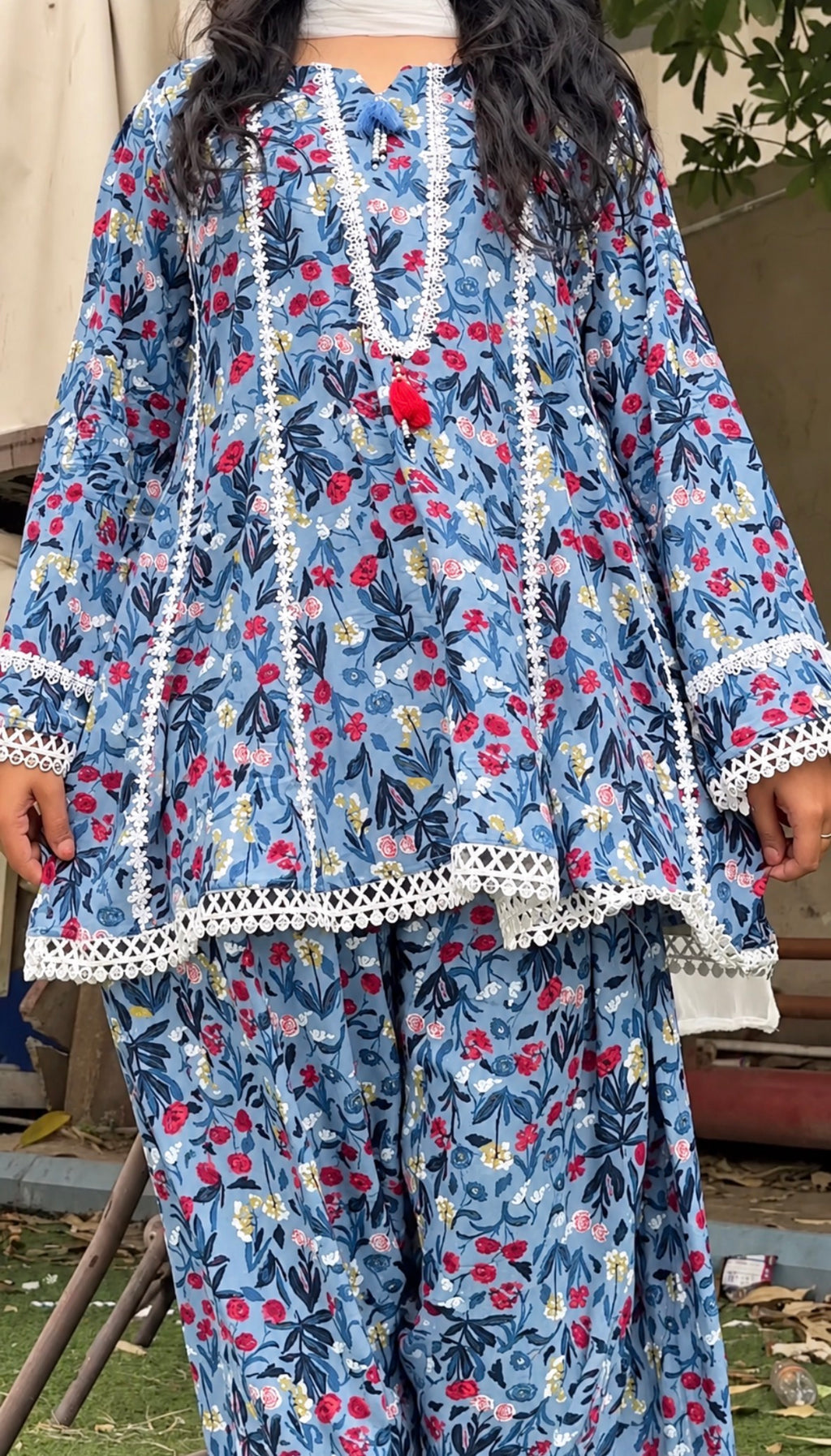 VIRAL BLUE FARSHI CORD SET
