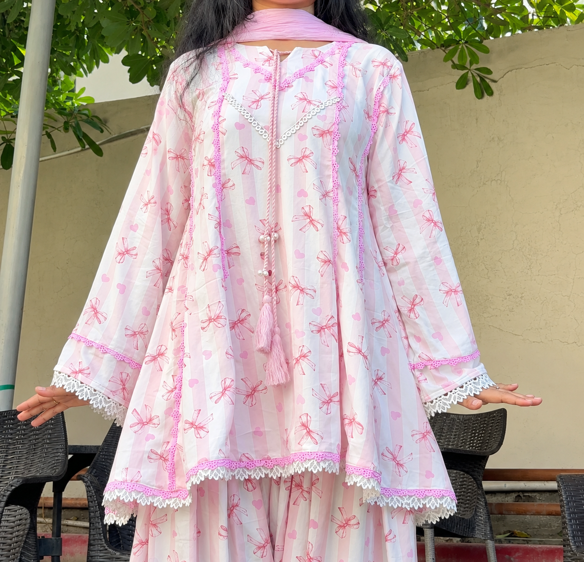 BABY PINK FARSHI CORD SET
