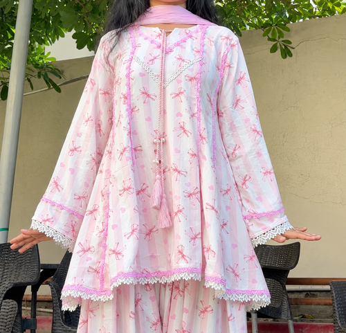 BABY PINK FARSHI CORD SET