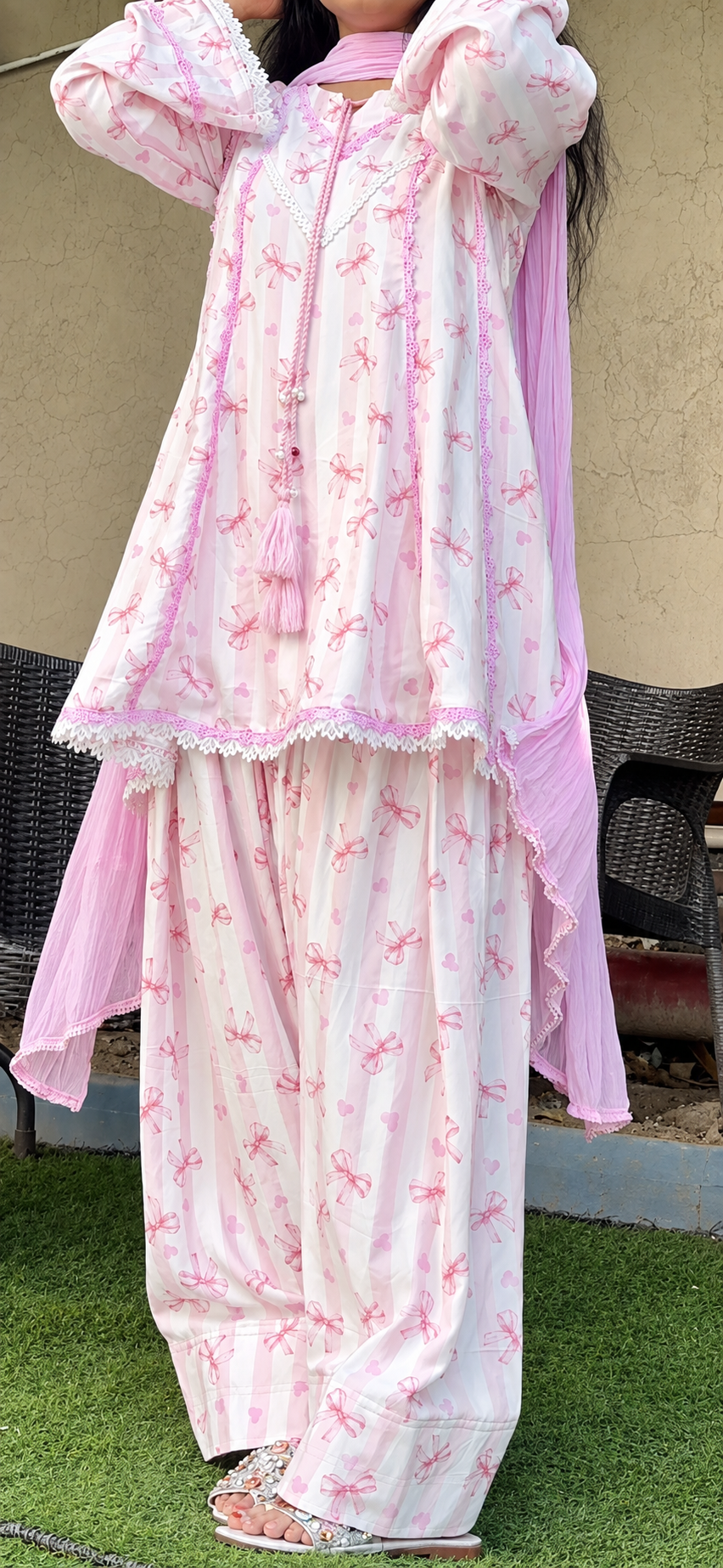 BABY PINK FARSHI CORD SET